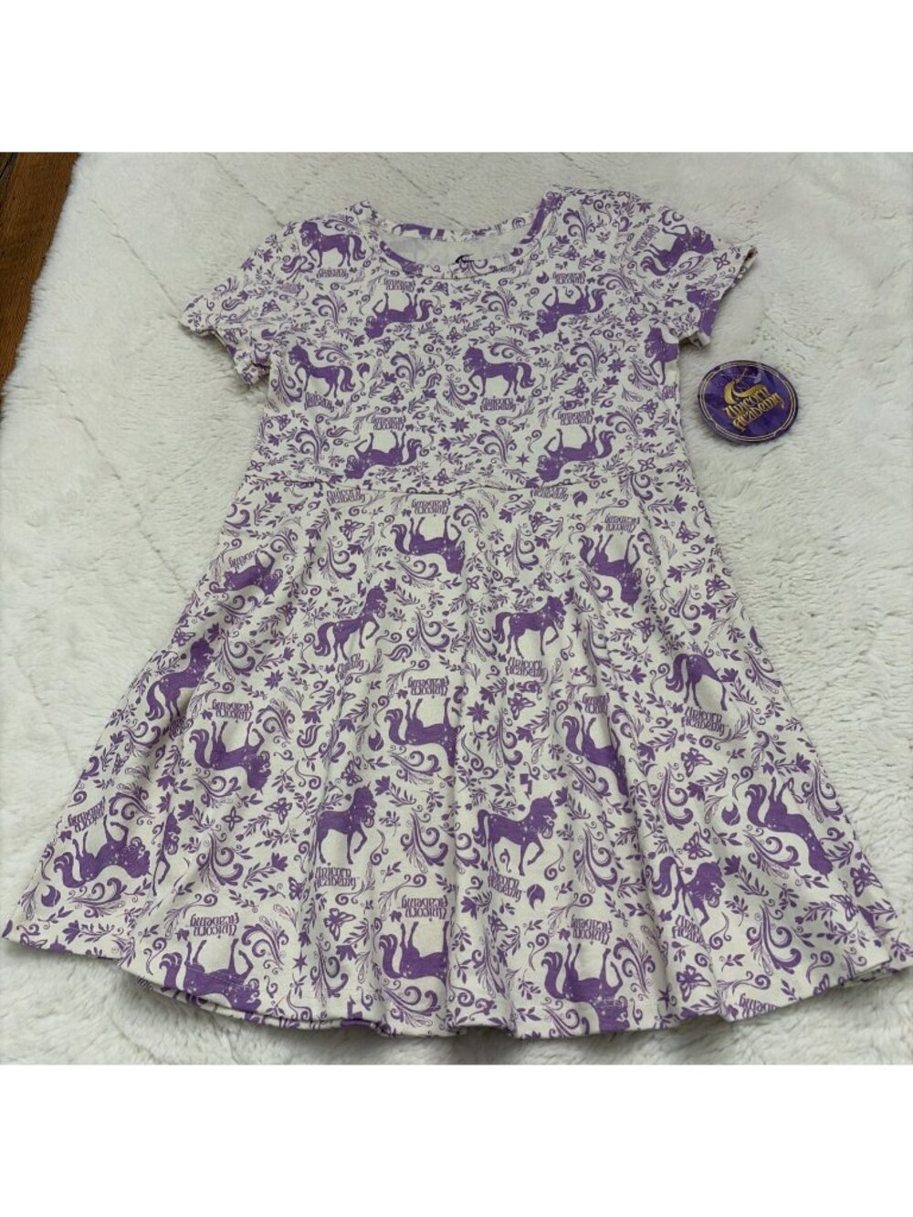 Unicorn Academy Girls Purple Dress NWT 8 Medium